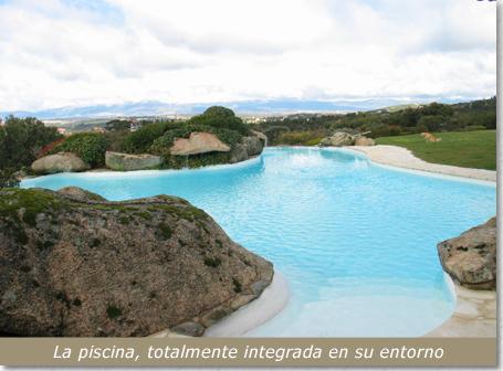 La piscina, totalmente integrada en su entorno